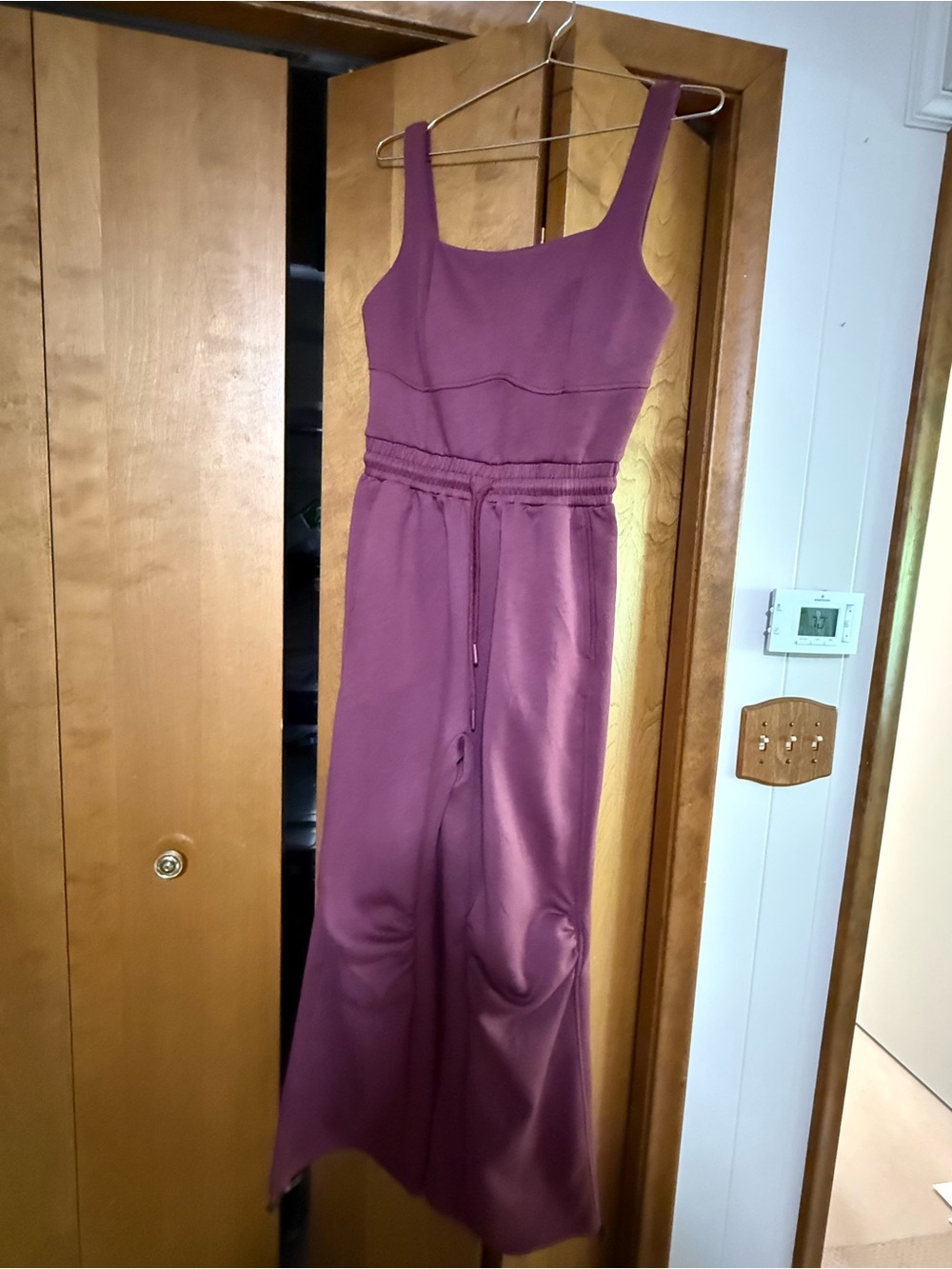 Sleeveless Wide-Leg Jumpsuit in Plum